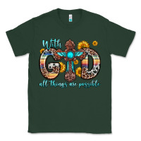 Sports Green with god all things are possible cross Classic Tee - Zillion Design Studio