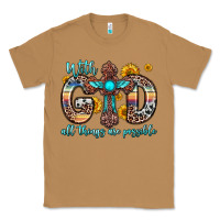 Toasted Coconut with god all things are possible cross Classic Tee - Zillion Design Studio