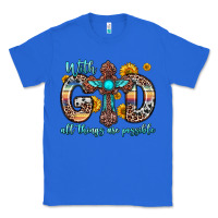 True Royal with god all things are possible cross Classic Tee - Zillion Design Studio