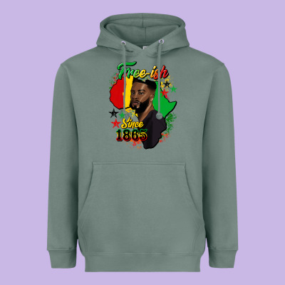 Free Ish Since 1865 Black Man Heavyweight Hoodie Designed By Hra Design Shop