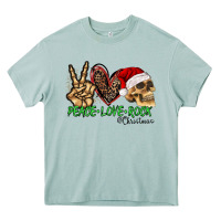 Peace Love Rock Christmas Heavy Core Tee | Teevron