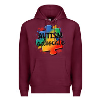 Burgundy autism advocate Premium Hoodie - MaliasSmallBusiness