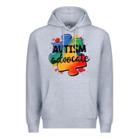 Heather Grey autism advocate Premium Hoodie - MaliasSmallBusiness