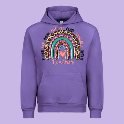Teacher Rainbow Urban Hoodie Designed By Maliassmallbusiness