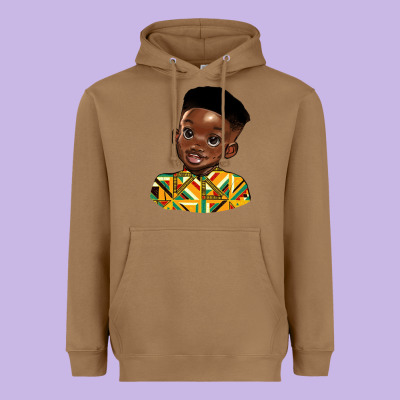 Black Boy Heavyweight Hoodie Designed By Hra Design Shop
