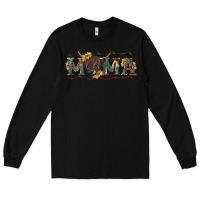 Black Mama with highland cow Long Sleeve Tee - RanaPortraitStore