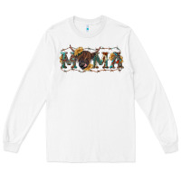 White Mama with highland cow Long Sleeve Tee - RanaPortraitStore