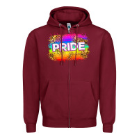 Burgundy pride flag Zipper Hoodie - Zillion Design Studio