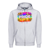 Heather Grey pride flag Zipper Hoodie - Zillion Design Studio