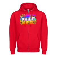 Red pride flag Zipper Hoodie - Zillion Design Studio