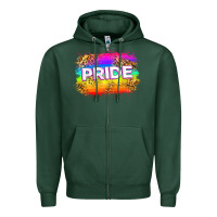 Sports Green pride flag Zipper Hoodie - Zillion Design Studio