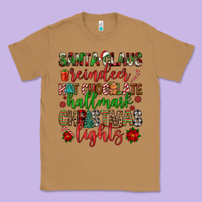 Santa Claus Reindeer Hallmark Hot Chocolate Christ Classic Tee Designed By Fadigitalartstudio