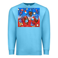 Ocean Blue american popsicle and stars Premium Sweatshirt - AdoDesignShop