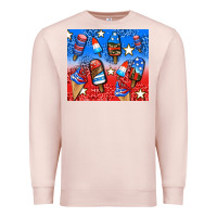 Pale Pink american popsicle and stars Premium Sweatshirt - AdoDesignShop