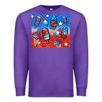 Purple american popsicle and stars Premium Sweatshirt - AdoDesignShop