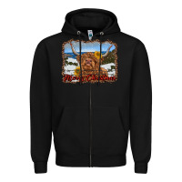 Black merry christmas highland cow with farm Zipper Hoodie - RanaPortraitStore