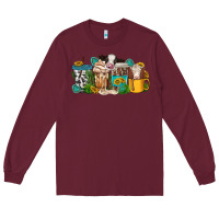 Burgundy western cow coffee cup Long Sleeve Tee - texasbilliewilder