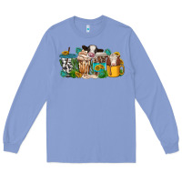 Colony Blue western cow coffee cup Long Sleeve Tee - texasbilliewilder