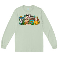 Matcha western cow coffee cup Long Sleeve Tee - texasbilliewilder