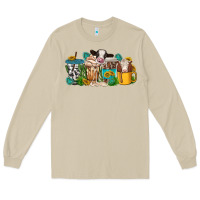 Mushroom western cow coffee cup Long Sleeve Tee - texasbilliewilder