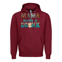 Burgundy mama needs a drink Zipper Hoodie - texasbilliewilder