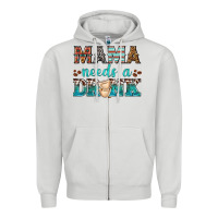Dove Grey mama needs a drink Zipper Hoodie - texasbilliewilder