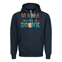 Navy mama needs a drink Zipper Hoodie - texasbilliewilder