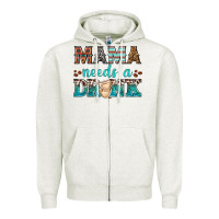 Oatmeal Heather mama needs a drink Zipper Hoodie - texasbilliewilder