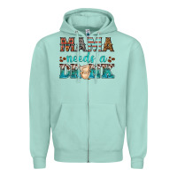 Seafoam mama needs a drink Zipper Hoodie - texasbilliewilder
