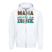 White mama needs a drink Zipper Hoodie - texasbilliewilder