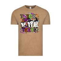Vintage Coffee trick or teeth Vintage Tee - BarkalooDesign
