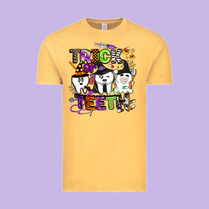 Trick Or Teeth Vintage Tee Designed By Barkaloodesign