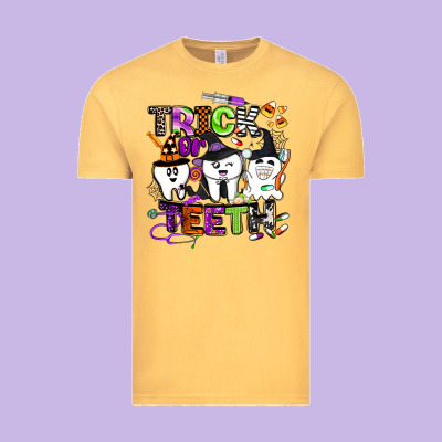 Trick Or Teeth Vintage Tee Designed By Barkaloodesign