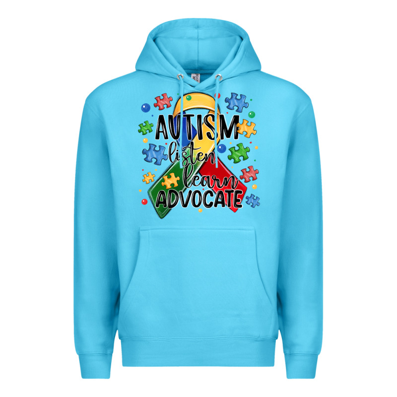 Autism Listen Learn Advocate Premium Hoodie by MaliasSmallBusiness | Teevron