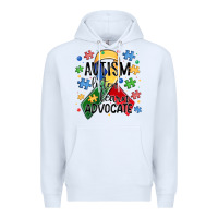 White autism listen learn advocate Premium Hoodie - MaliasSmallBusiness