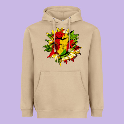 Juneteenth Sunflower Heavyweight Hoodie Designed By Hra Design Shop