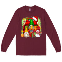 Burgundy christmas gnome truck Long Sleeve Tee - Zillion Design Studio