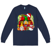 Navy christmas gnome truck Long Sleeve Tee - Zillion Design Studio