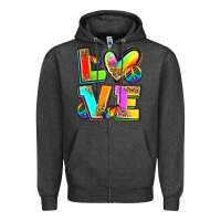 Charcoal Heather love pride Zipper Hoodie - Zillion Design Studio