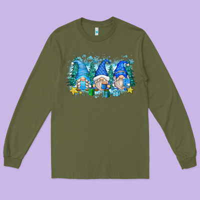 Long Sleeve Tee snowman gnome