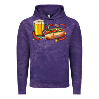 Cloud Purple hot dog and beer with stars and usa flags Vintage Hoodie - AdoDesignShop