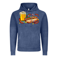 Hot Dog And Beer With Stars And Usa Flags Vintage Hoodie | Teevron