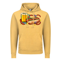 Vintage Mustard hot dog and beer with stars and usa flags Vintage Hoodie - AdoDesignShop