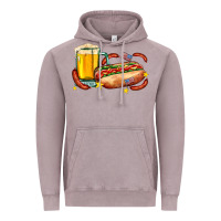 Vintage Zinc hot dog and beer with stars and usa flags Vintage Hoodie - AdoDesignShop