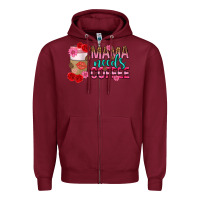 Burgundy mama needs coffee mothers day Zipper Hoodie - texasbilliewilder