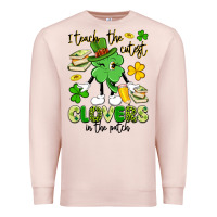 Pale Pink i teach the cutest clovers in the patch Premium Sweatshirt - Artiststas