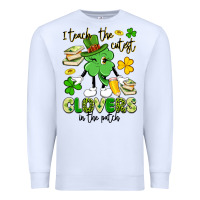 White i teach the cutest clovers in the patch Premium Sweatshirt - Artiststas