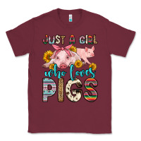 Burgundy just a girl who loves pigs Classic Tee - Zillion Design Studio