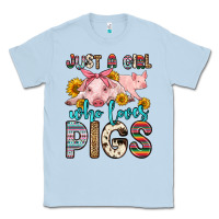 Dusty Blue just a girl who loves pigs Classic Tee - Zillion Design Studio