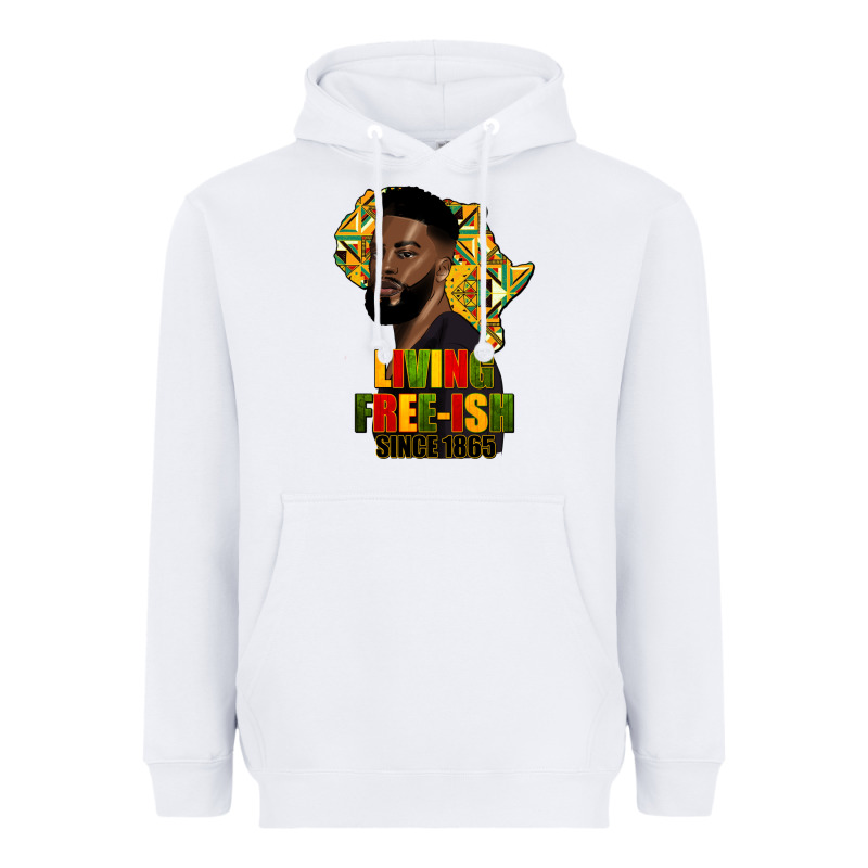 Juneteenth Living Freeish Since 1865 Heavyweight Hoodie by HRA Design Shop | Teevron